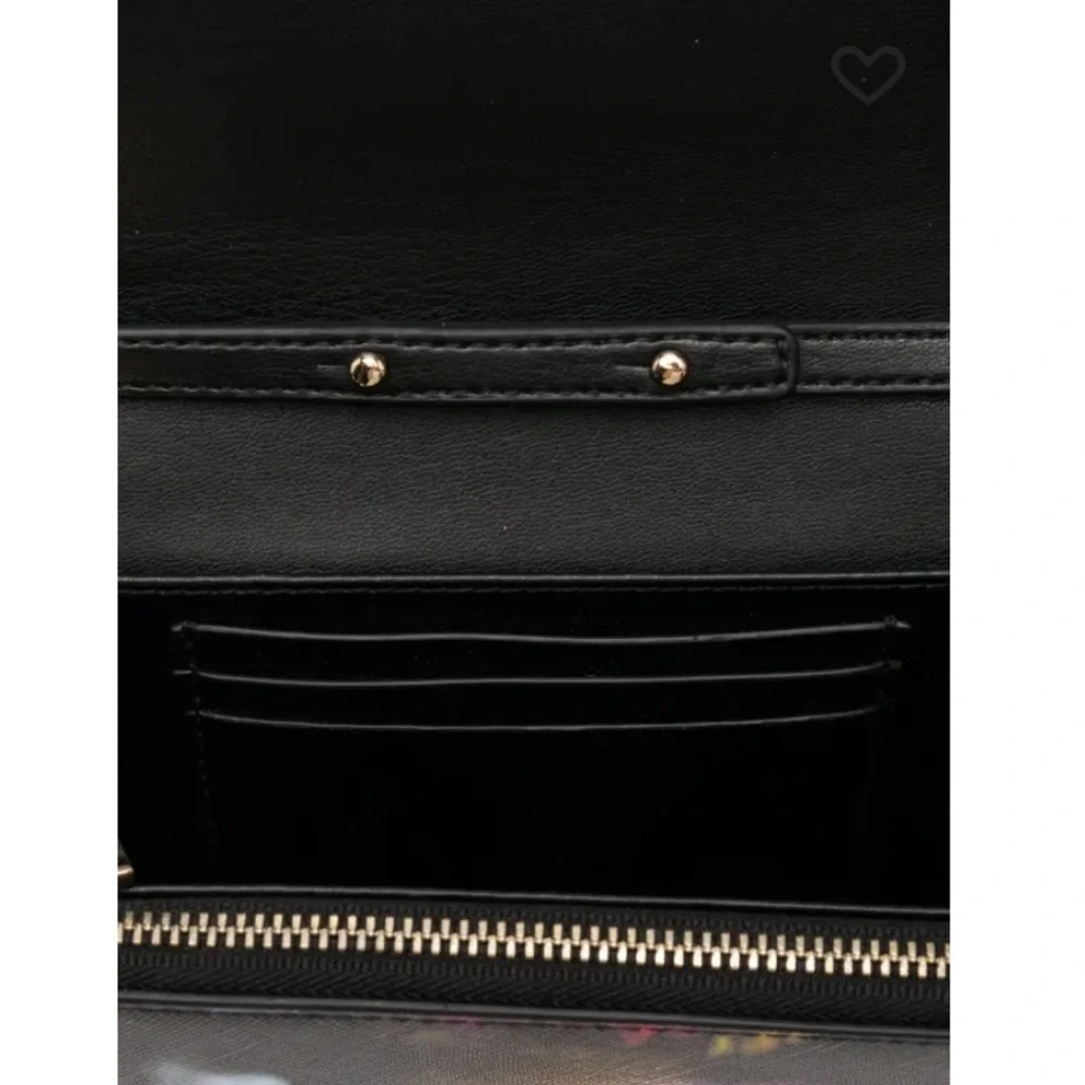 Ted Baker Floral Black Red Chain Clutch Parisa Leather Crossbody